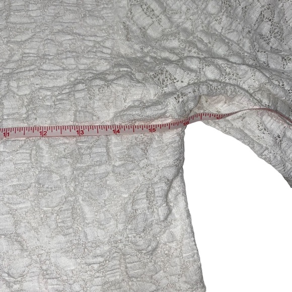 Free People Tea Time Round Neck Long Puff Sleeve Lace Top in white size XXS - Picture 15 of 16